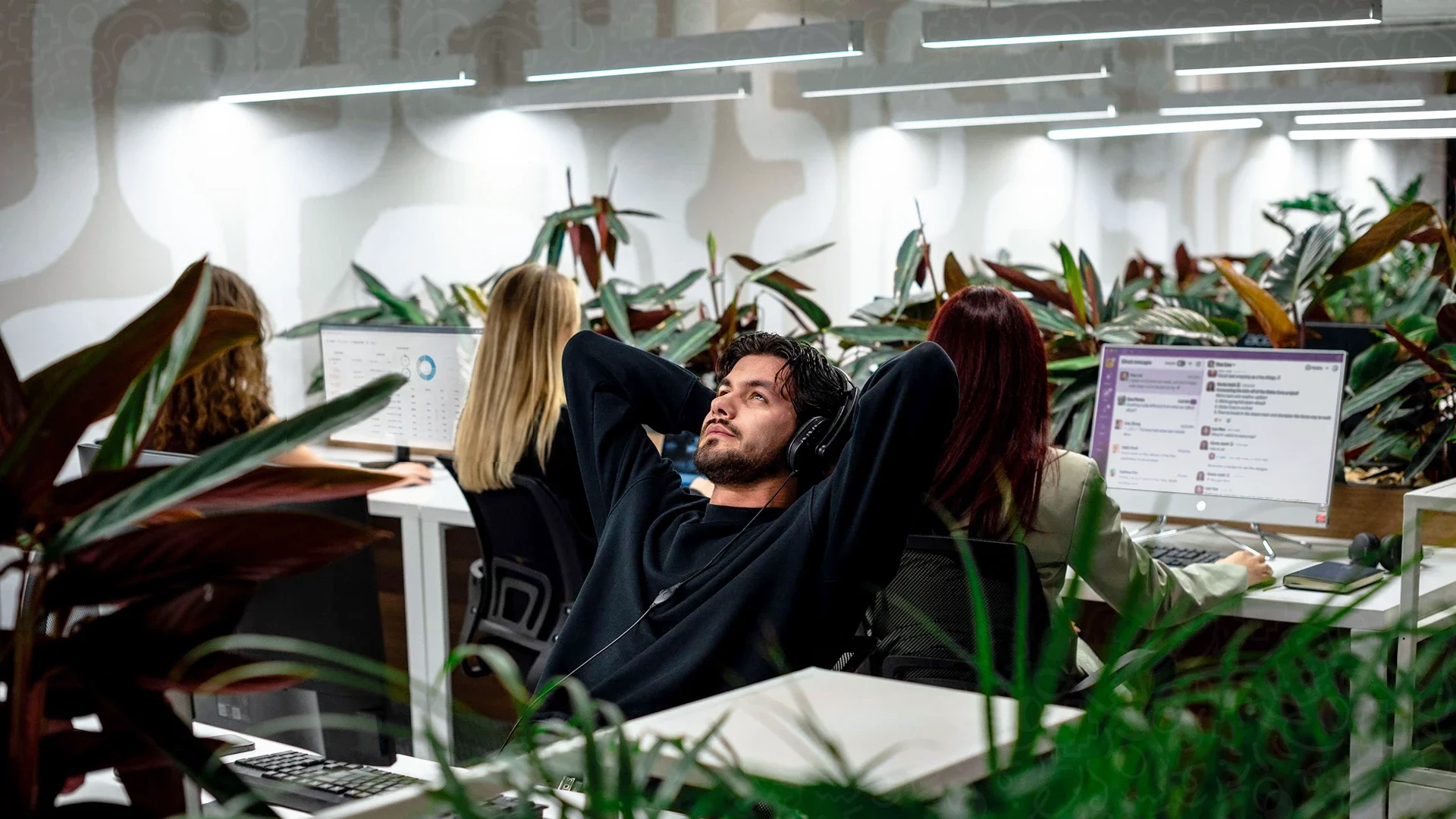 Modern coworking space with natural light